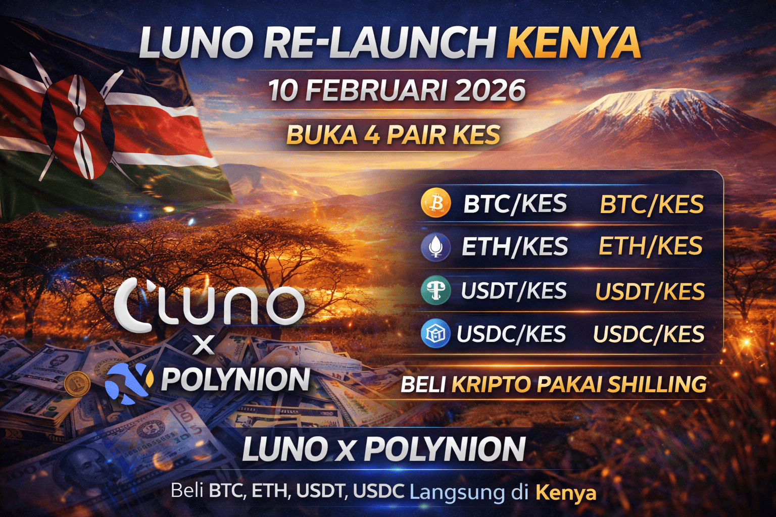 Luno Re-launch Kenya 10 Februari, Buka 4 Pair KES
